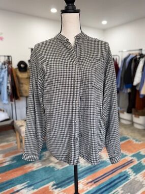 Vintage Cotton Check Button-Down Shirt
